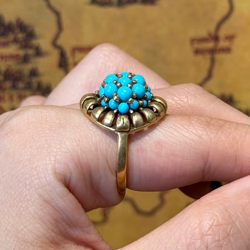 Icareu Ring, Türkis, Naturstein, goldfarben, Damen - Bild 4