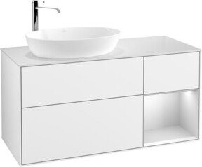 V&B Finion Waschtischunterschrank mit Wandbeleuchtung, Farbe: Weiß lackiert, Breite: 120 cm, Tiefe: 50,1 cm, Höhe: 50,1 cm - Bild 1