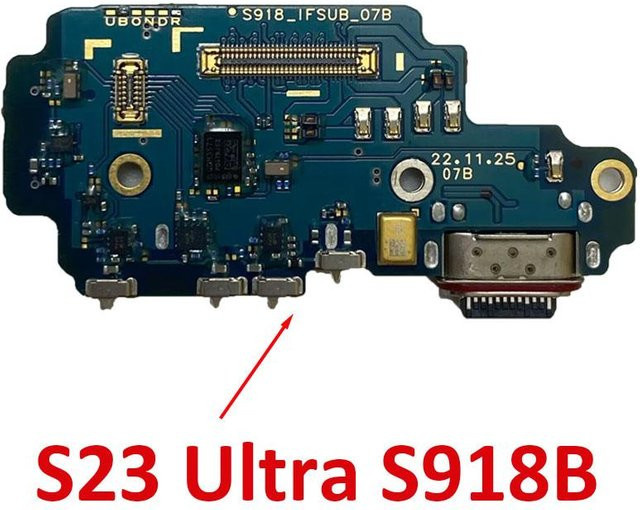 Samsung S23 Ultra S918B S918E S918U USB-C Ladeanschlussplatine mit LCD-Flexkabel in Blau - Bild 1