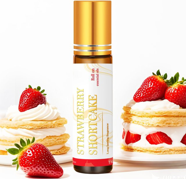 EMBRACEX Ätherisches Öl Erdbeer-Shortcake Duftroller mit Glasflasche, 10 ml - Bild 1