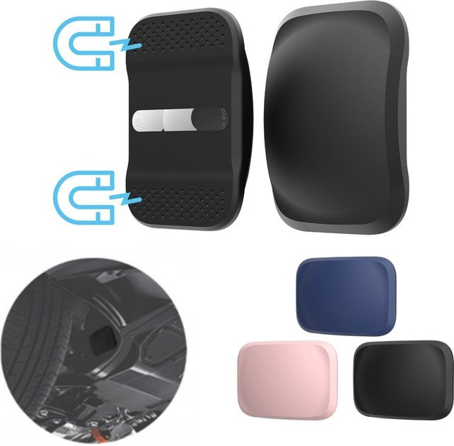 Magnetische Silikon Schutzhülle für Apple AirTag in Schwarz oder Blau, Wasserdichte Anti-Verlust Hülle mit Magnet Adsorption - Bild 1