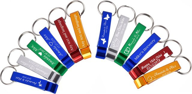 yangsion Schlüsselanhänger Flaschenöffner, personalisiert, graviert, Unisex - Bild 1