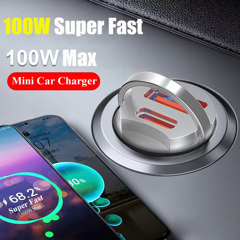 EDEBA USB C Autoladegerät Mini Metall Superschnellladeadapter Typ C in Silber für iPhone, iPad, Huawei, Xiaomi und Samsung - Bild 3