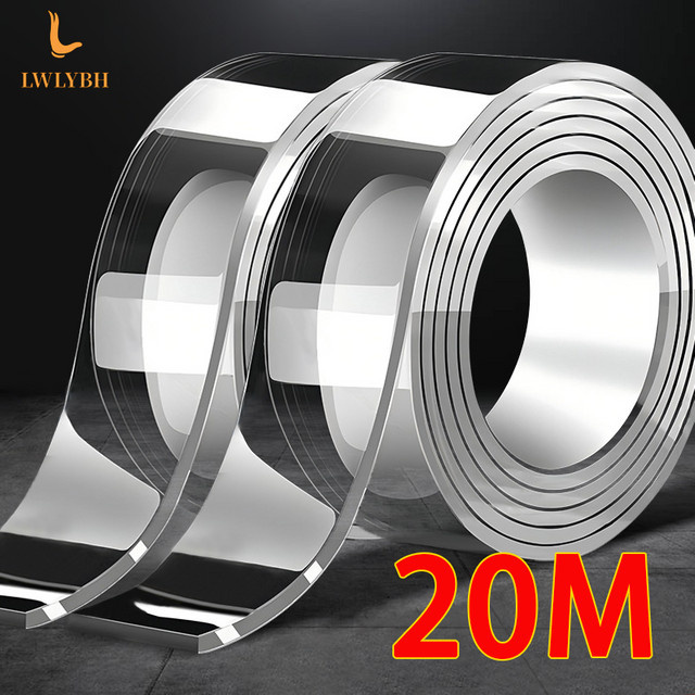 Nano doppelseitiges Klebeband extra stark, wasserdicht und transparent, wiederverwendbar und spurlos - Bild 1