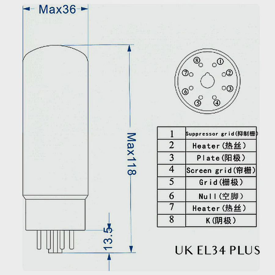 FEIYUE AMP PSVANE UKEL34PLUS EL34C Vakuumröhren-Upgrade für HIFI Audio Röhrenverstärker-Kit DIY in Transparent - Bild 3