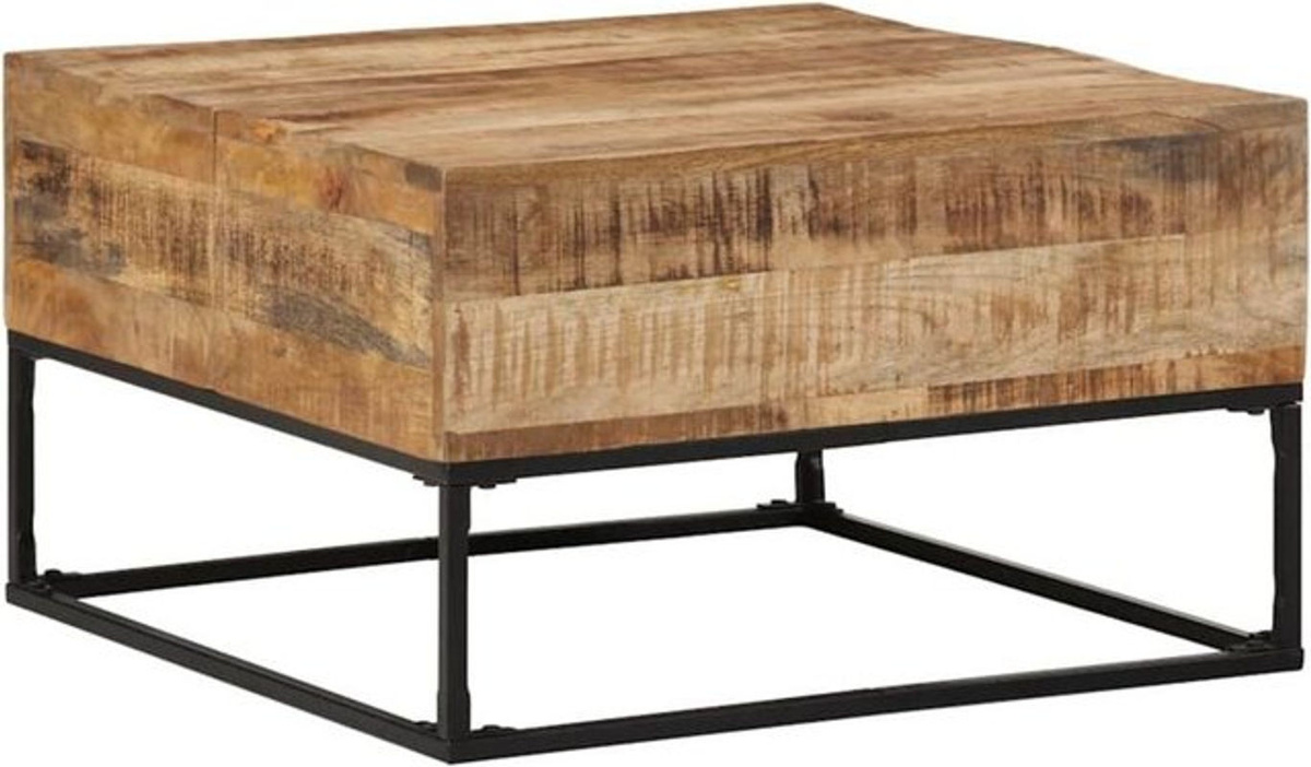 Vidaxl Couchtisch aus rauem Mangoholz im Industrial Design, quadratisch, B/T/H: 68 x 68 x 41 cm - Bild 1