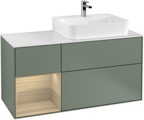 Villeroy & Boch Finion Waschtischunterschrank mit Abdeckplatte, Breite: 120 cm, Farbe: Olive Matt Lacquer - Bild 1