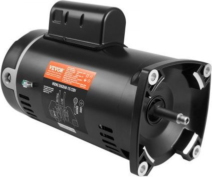 VEVOR Poolpumpenmotor 1 PS, 56Y Rahmen, 115V/230V, 3450 U/min, CCW Rotation mit Vierkantflansch als Ersatzmotor - Bild 1