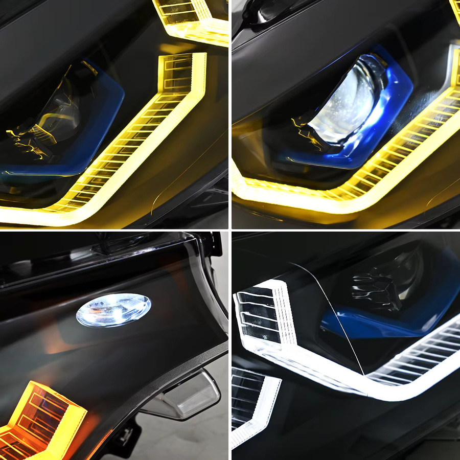 COOLCMP LED-Projektorlinsen DRL Scheinwerferbaugruppe für BMW 4er Serie F32 F36 F80 in Schwarz für Xenon 2013-2015 und LED 2016-2020 - Bild 3