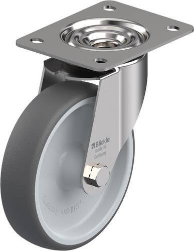 Blickle LEX-PATH 160G Lenkrolle in Silber und Grau aus Edelstahl mit Schraubbefestigung, Rad-Durchmesser: 160 mm, Tragfähigkeit: 300 kg - Bild 1