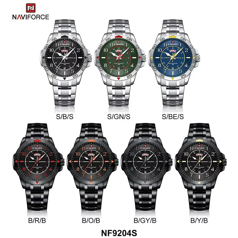 Navi force Armbanduhr, Quarz, Edelstahl, Schwarz, Silber, Herren - Bild 2