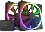 NZXT F140 RGB Gehäuselüfter Twin Pack, Schwarz, B/T/H: 14 x 14 x 2,6 cm, Multicolour - Bild 1