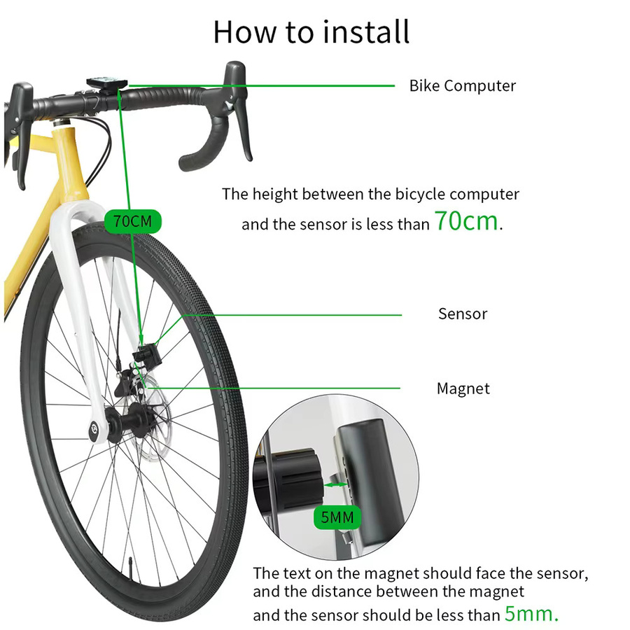 Bikevee Fahrradcomputer in Schwarz mit großem Bildschirm, Hintergrundbeleuchtung und multifunktionaler kabelloser Anzeige als Fahrrad-Tachometer und Kilometerzähler - Bild 3