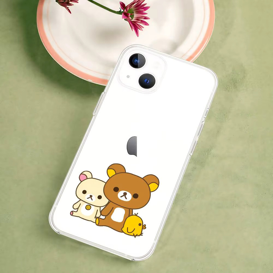 R-Rilakkuma Cartoon-Bär Handyhülle für Apple iPhone, transparente stoßfeste Silikonhülle - Bild 2