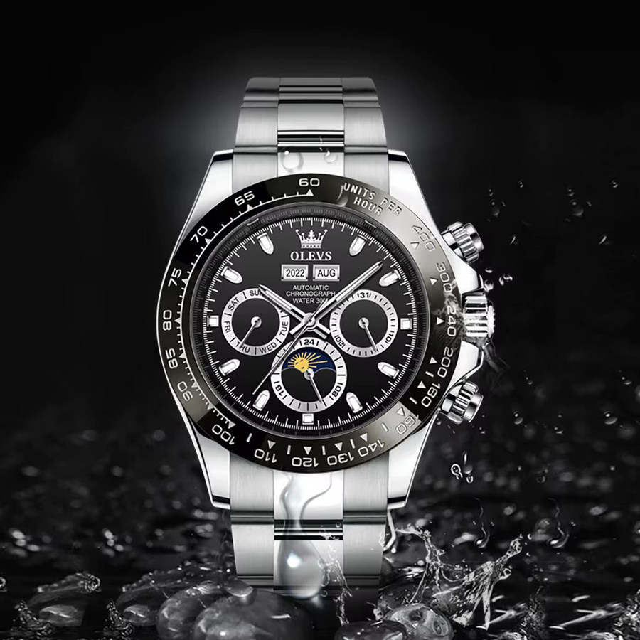 OLEVS Armbanduhr Automatik, Edelstahl, Silber, Herren - Bild 5