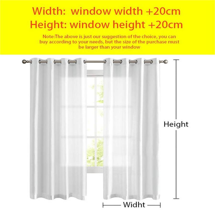 Yiran Furniture Gaze-Vorhänge mit Bauernhofmotiven und Traktoren für Kinder, 2er-Set, halbtransparent, B: 50 cm, H: 130 cm - Bild 2