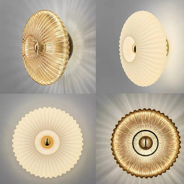CETANT Nordic Retro Wandlampe aus Glas in Gold/Messing mit transparentem Glas für Wohnzimmer, Schlafzimmer und Flur - Bild 1
