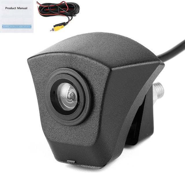 EBTOOLS CCD Frontkamera mit eingebautem Logo, wasserdicht mit Nachtsicht-Monitor, passend für Audi A4 A5 A6 A7 A8 Q3 Q5 Q7, Schwarz - Bild 1