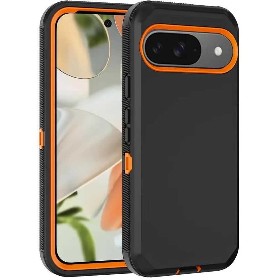 Robuste und stoßfeste Schutzhülle in Militärqualität für Google Pixel 10, 9, 8, Pro, XL, 9A, 8A in Schwarz und Orange - Bild 7