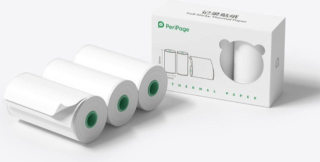 Peripage Mini-Druckerpapier selbstklebendes Thermopapier transparent weiß für PeriPage A6-Drucker wasserfest und ölbeständig - Bild 1