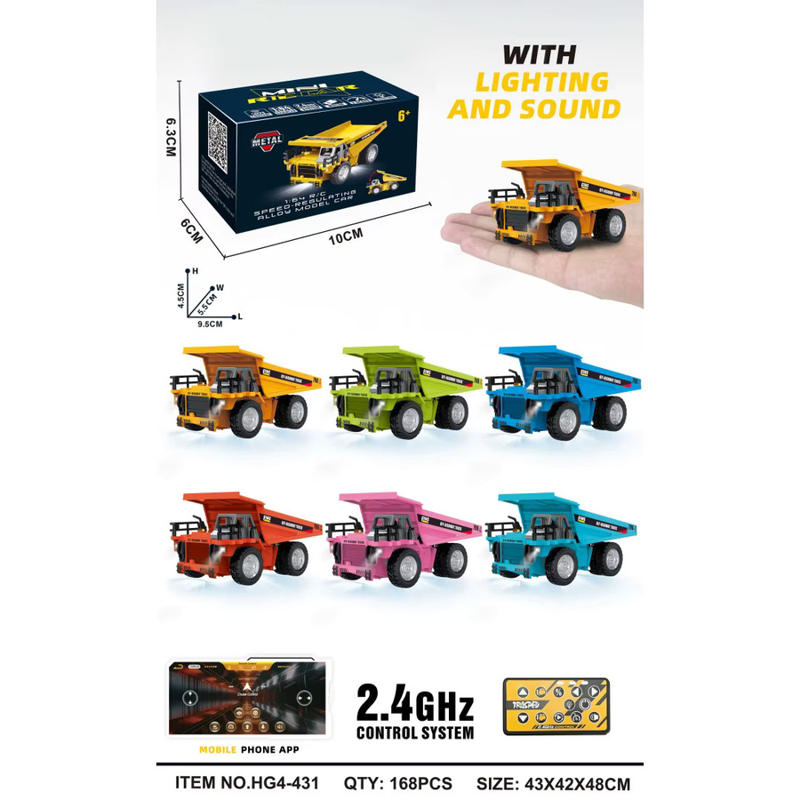 TOUCAN RC HOBBY Micro 1:64 Muldenkipper HG4 431, ferngesteuert, Metall, ab 6 Jahren - Bild 2