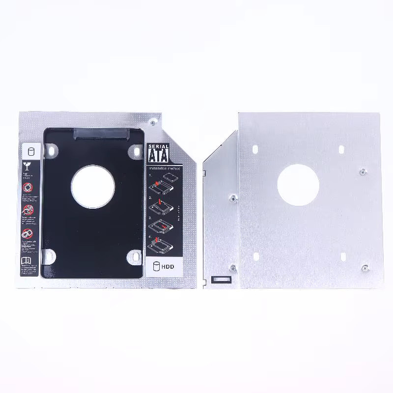 JETTING Universelles 2,5-Zoll HDD-Caddy-Set SATA 3.0 CD-DVD-zu-HDD-Gehäuse für Optibay in Silber (9,5/12,7mm) - Bild 5