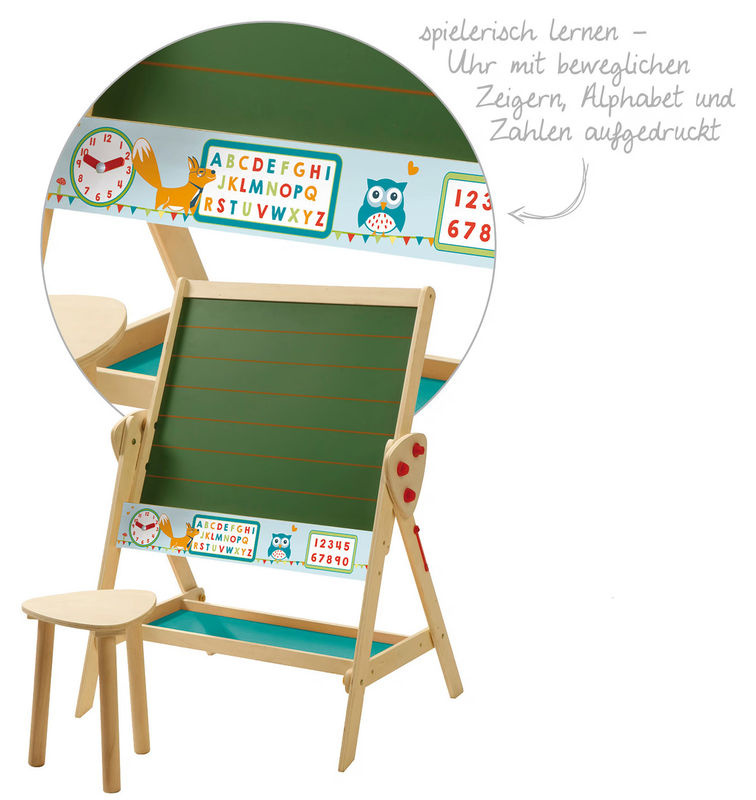 Roba Standtafel mit Hocker Fuchs und Eule für das Kinderzimmer aus Holz in Matt - Bild 2