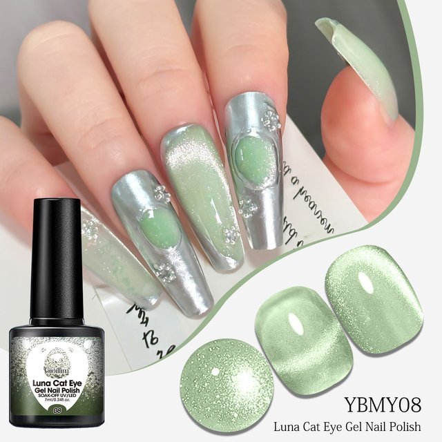Groillim Moon White Cat Eye Nagellack, Schimmernd - Bild 1