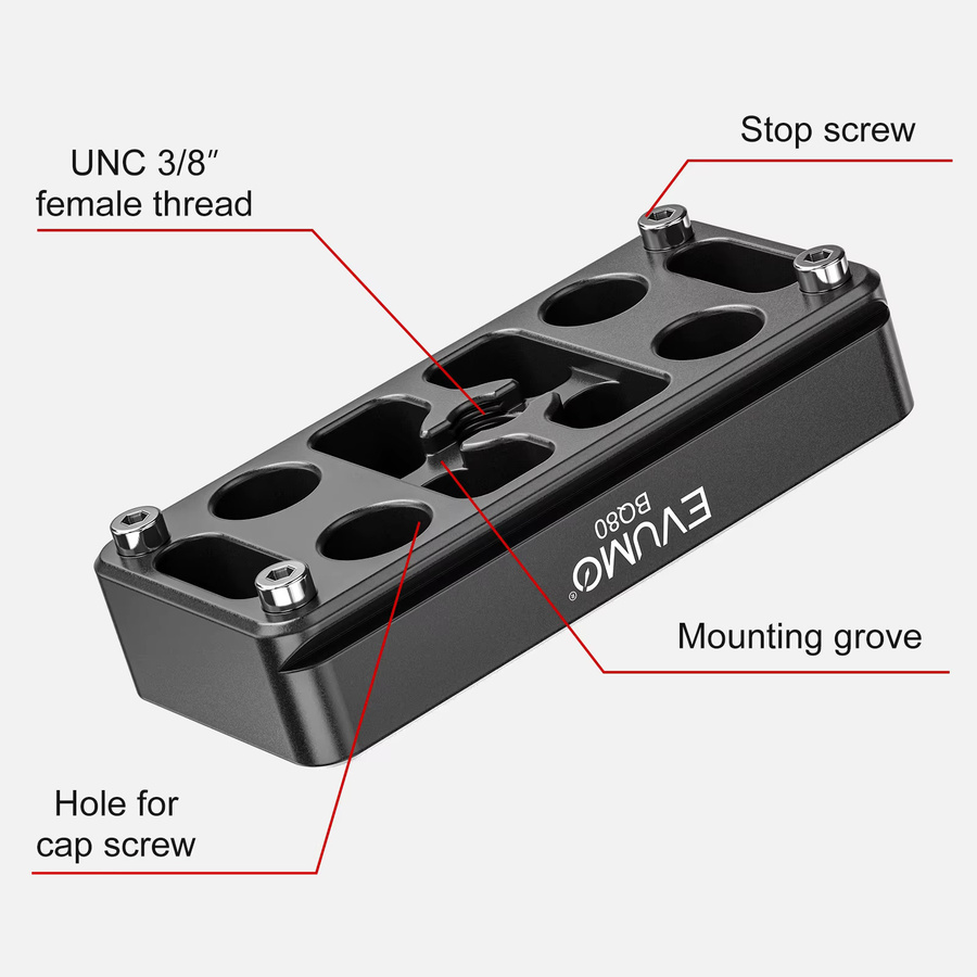 BOG DeathGrip Stativadapter Arca Sattelplatte Combo mit 3/8 Zoll Konverter, Schwerkrafthaken und Anti-Rutsch-Schnellwechselplatte in Schwarz - Bild 2