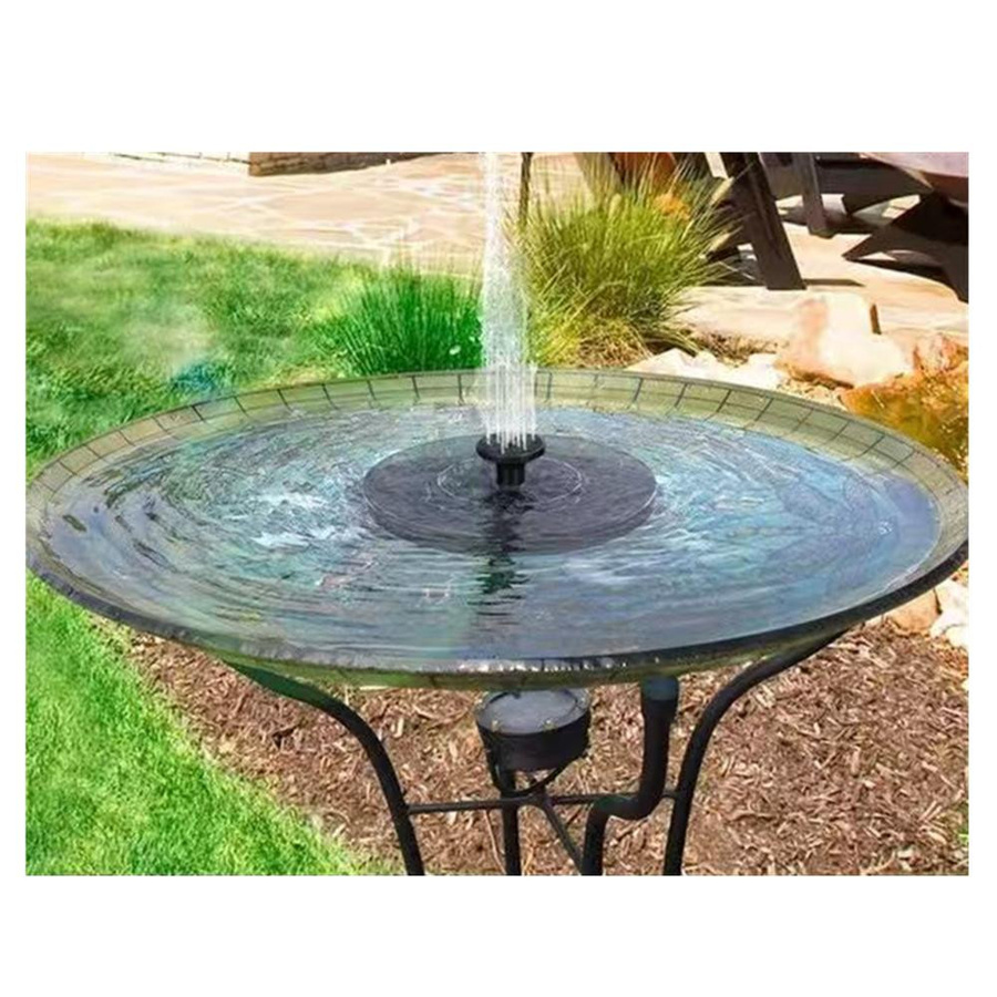 DHDH Solar-Wasserbrunnen Mini Wasserfall für Pool und Teich in Schwarz, Durchmesser: 13 cm, Höhe: 4 cm - Bild 4
