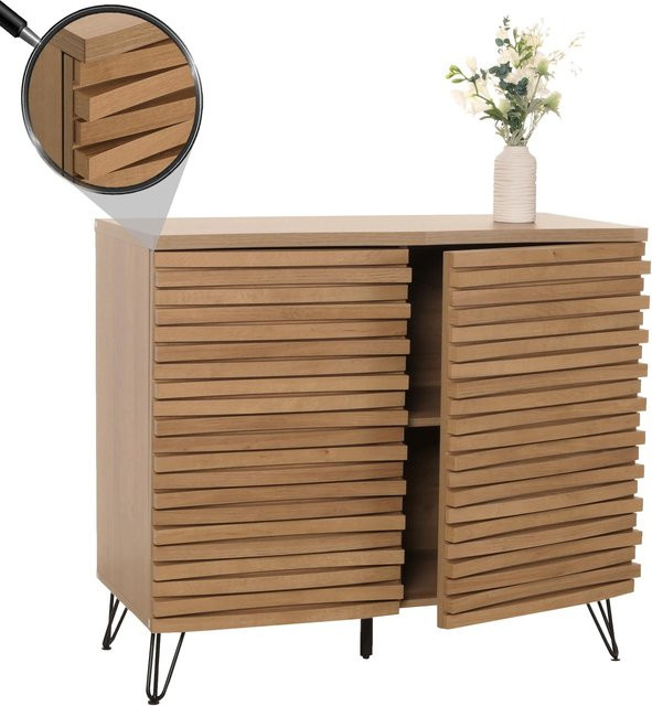 MCW Kommode M49 mit 3D-Design in Natur, B/T/H: 85 x 45 x 95 cm - Bild 1