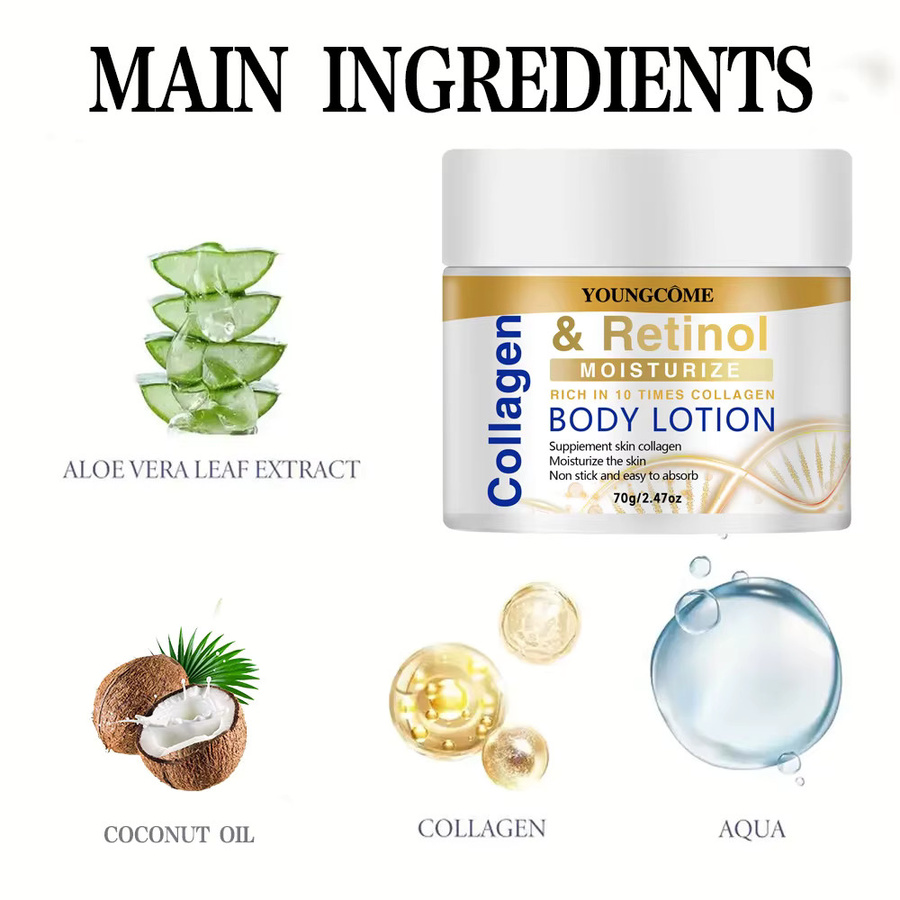 YOUNGCOME Kollagen-Retinol Gesichts- und Körperlotion, Trockene Haut - Bild 3