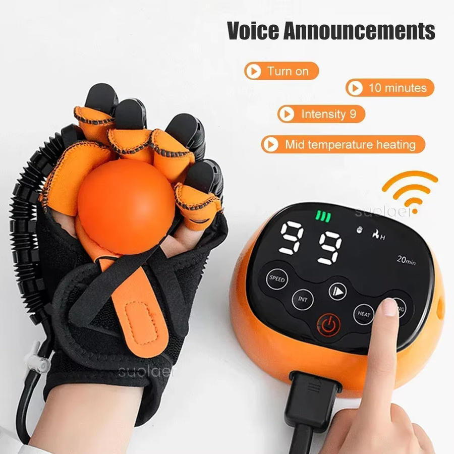 JBMBHC Beheizte Rehabilitationsroboter-Handschuhe für Physiotherapie und Schlaganfall-Training in Orange - Bild 5
