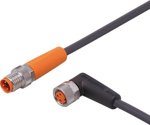 ifm electronic EVC281 Verbindungsleitung mit Stecker gerade und Buchse gewinkelt, Polzahl 3, Farbe: Schwarz, Länge: 0,6 m - Bild 1