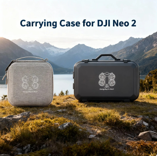 DJI Neo 2 Tragetasche in Grau mit weichem Futter für Drohne und Zubehör - Bild 1