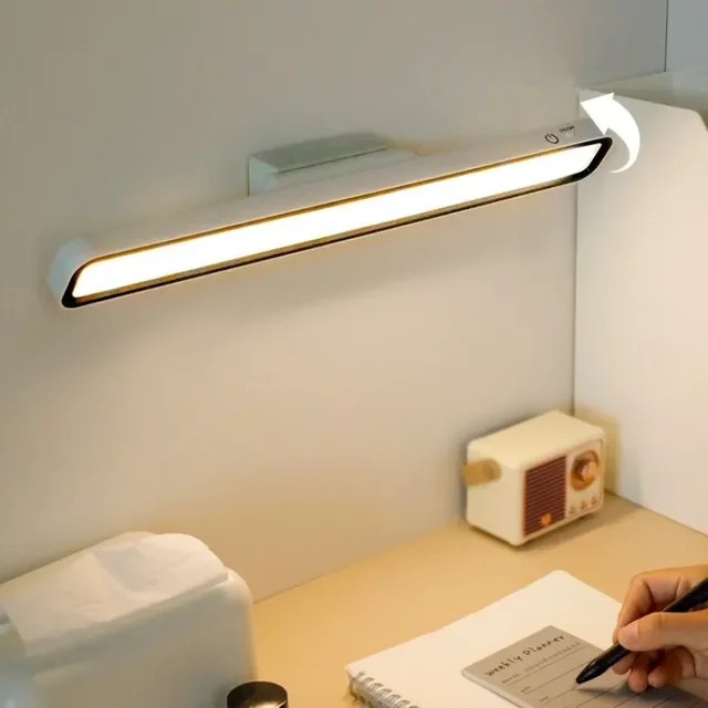 Wiederaufladbare LED Schreibtischlampe in Weiß mit Magnetbefestigung, stufenlos dimmbar per Touch und USB-Anschluss, ideal als Schrank- oder Nachtlicht - Bild 1