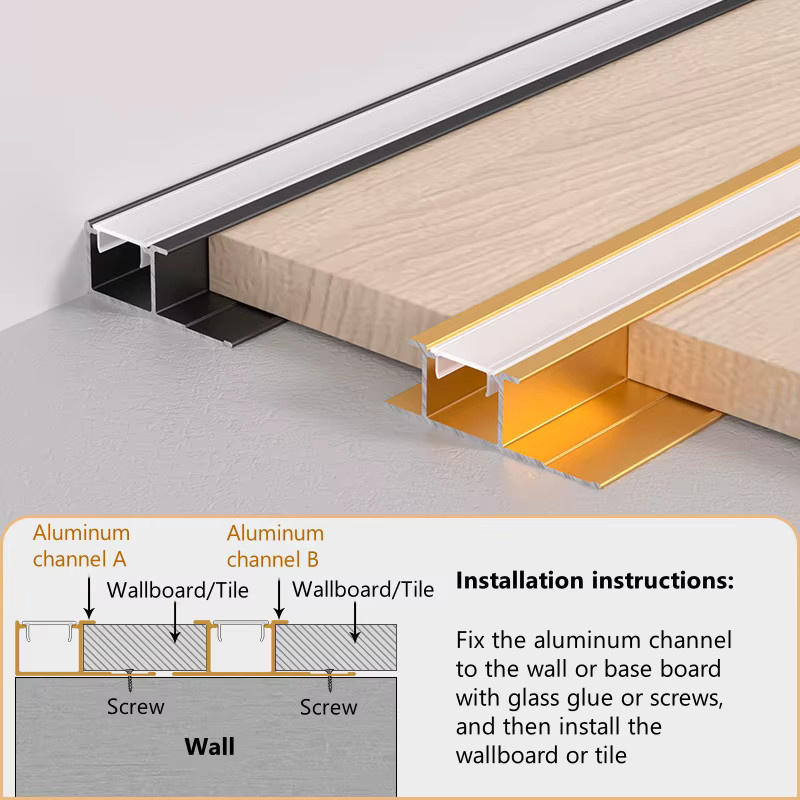 Khelse LED-Aluminiumprofil für Wandpaneele und Fliesen, Eckprofil für lineare Beleuchtung, Silber - Bild 5