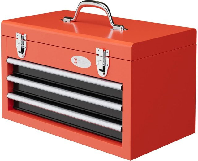DURHAND Werkzeugkiste aus Stahl in Rot, B/T/H: 24 x 45 x 27 cm - Bild 1