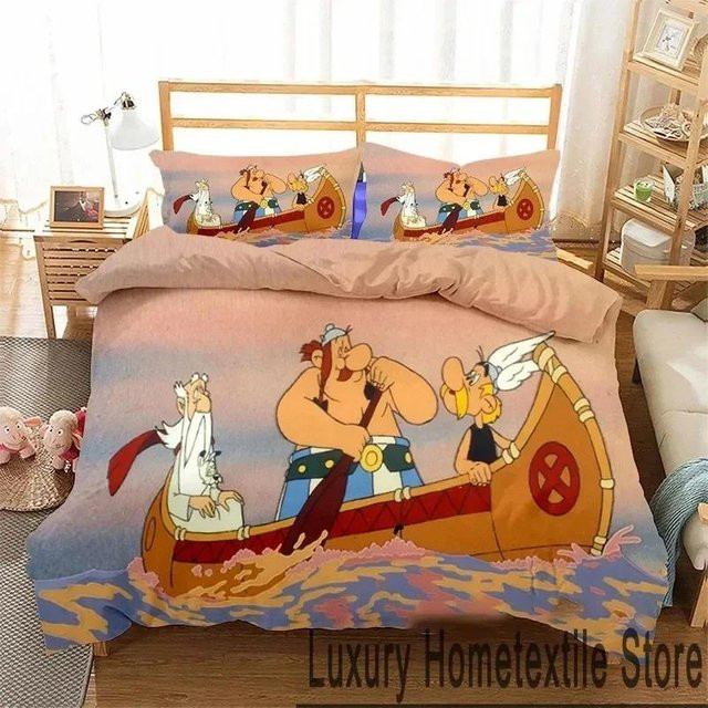 Lodestar Asterix und Obelix Bettwäsche Set mit Bettbezug und Kissenbezug, Mehrfarbig, B/H: 140 x 210 cm - Bild 1