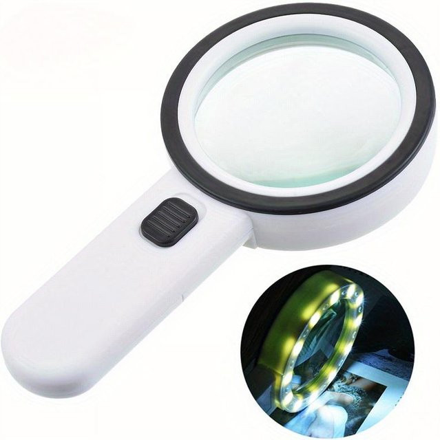 TESHILA Handlupe 30x, mit LED-Beleuchtung, Weiß - Bild 1