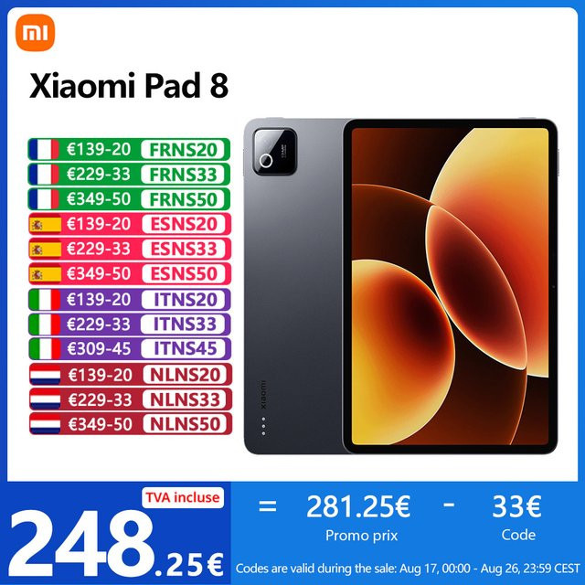Xiaomi Pad 8 Tablet Wi-Fi mit Snapdragon 8s Gen 4, 11,2 Zoll 144 Hz Display, 13 MP Kamera und 9200 mAh Akku in Grau oder Grün - Bild 1