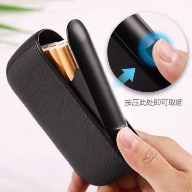 KeYi Leder-Zigarettenetui aus PU-Leder mit automatischem Auswurf-Design, wasserdicht und druckfest, 10 Stück, Farben: Schwarz und Weiß - Bild 1