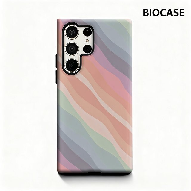 Samsung Handyhülle mit gedämpften Streifen in Multicolour für Galaxy S25 Ultra, S24 und S23 Ultra Plus mit glänzender doppellagiger Rückseite - Bild 1