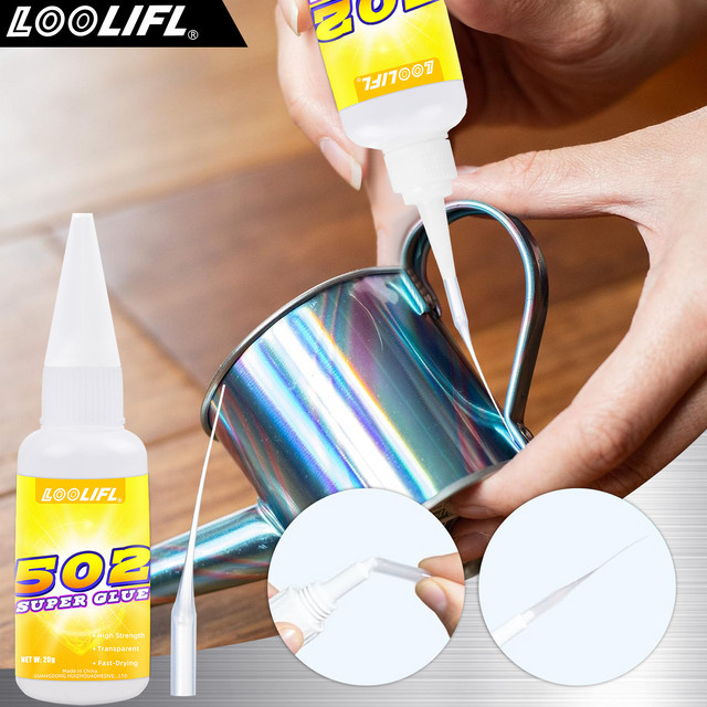 LOOLIFL 502 Industrieller Sofortkleber, transparent, hochfest und schnell bindend für Metall, Kunststoff, Glas und Elektronik - Bild 1