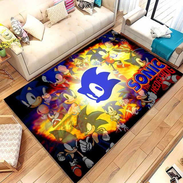 Potdemiel Retro S-Sonic Cartoon Games Wohnzimmer-Teppich, rutschfest, mehrfarbig, rechteckig - Bild 1