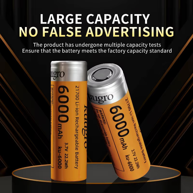 Kuugro Ku-6000 21700 Akku mit 6000mAh, 3,7V Hochleistungs-Lithium-Ionen-Batterie in Orange - Bild 2