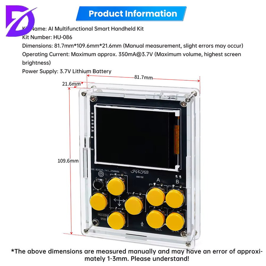 Diymore DIY Elektronik-Bausatz Multifunktionale Handheld-Spielkonsole mit LCD-Display und Wetteruhr zur Schweiß-Praxis - Bild 3