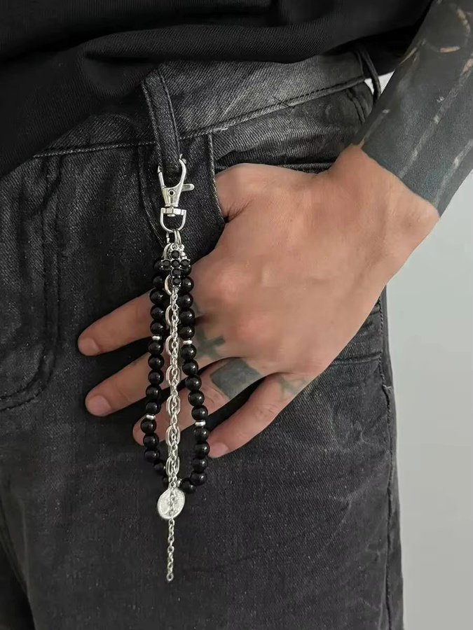 Salircon Schlüsselbund, Pfirsich Herz Form Quaste, Unisex - Bild 2
