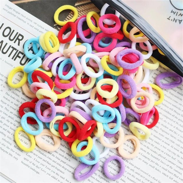 Haargummis für Kinder, Nylon, bunt, pink - Bild 1