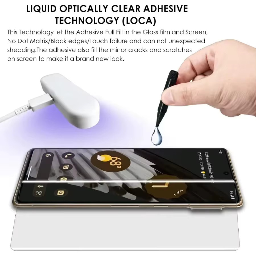 2er-Set UV-gehärtetes Glas Display-Schutzfolie für Google Pixel 8 Pro, Pixel 7 und Pixel 6 Pro, transparent, Vollabdeckung - Bild 6
